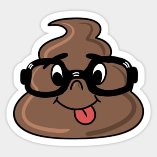 Cheeky nerd poop emoji Sticker